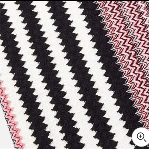 Missoni Made In Italy Zig Zag Fringed Ruana Wool Blend Scarf For Women's - Picture 8 of 9